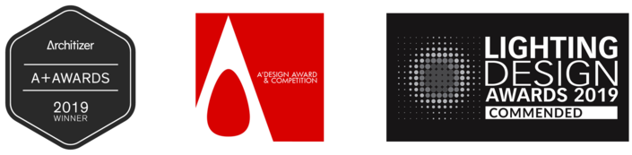 Architizer A+, A' Design Award, and Lighting Design Awards
